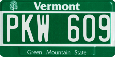 VT license plate PKW609