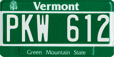 VT license plate PKW612