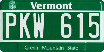 VT license plate PKW615