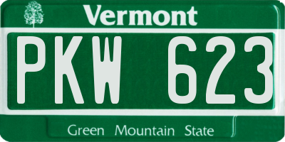 VT license plate PKW623