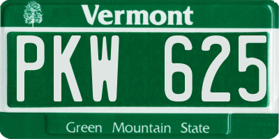 VT license plate PKW625