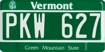 VT license plate PKW627