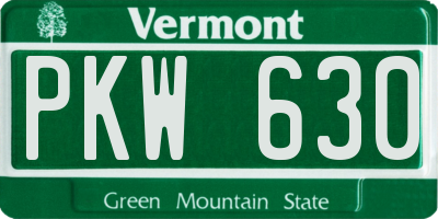 VT license plate PKW630