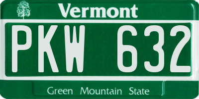 VT license plate PKW632