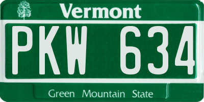 VT license plate PKW634
