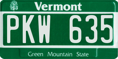 VT license plate PKW635