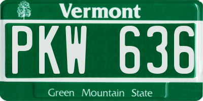 VT license plate PKW636