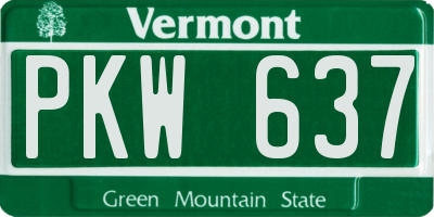 VT license plate PKW637