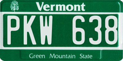 VT license plate PKW638