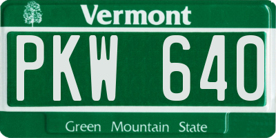 VT license plate PKW640
