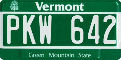 VT license plate PKW642