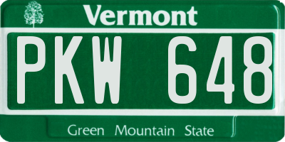 VT license plate PKW648