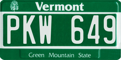 VT license plate PKW649