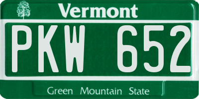 VT license plate PKW652