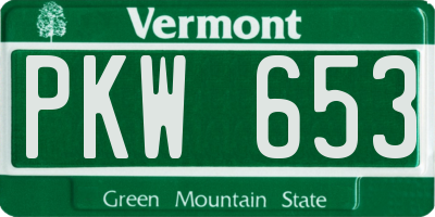 VT license plate PKW653