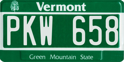 VT license plate PKW658