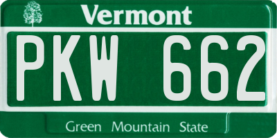 VT license plate PKW662