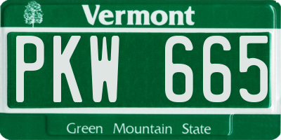 VT license plate PKW665