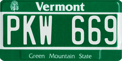 VT license plate PKW669