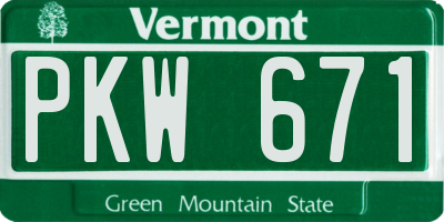 VT license plate PKW671