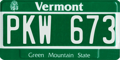 VT license plate PKW673