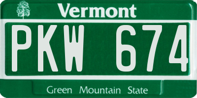 VT license plate PKW674