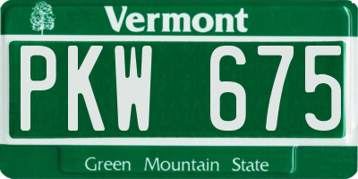 VT license plate PKW675