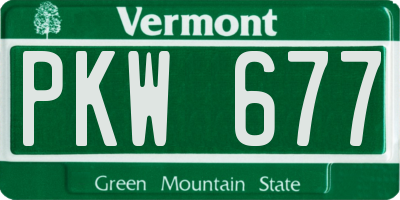 VT license plate PKW677