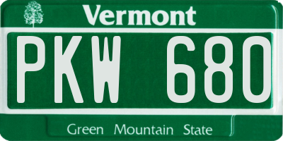 VT license plate PKW680