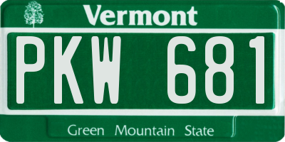 VT license plate PKW681