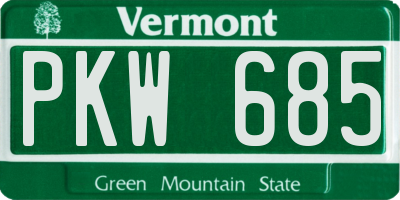 VT license plate PKW685