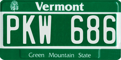 VT license plate PKW686