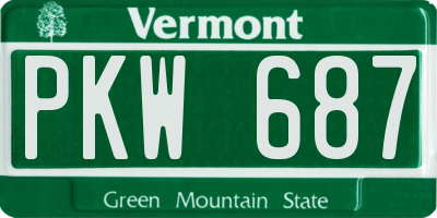 VT license plate PKW687