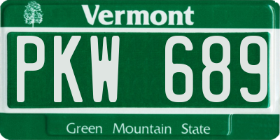 VT license plate PKW689