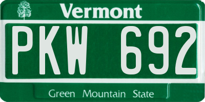 VT license plate PKW692