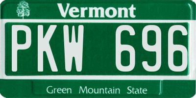 VT license plate PKW696