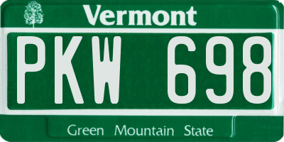 VT license plate PKW698