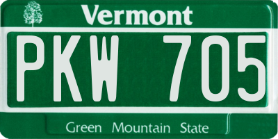 VT license plate PKW705