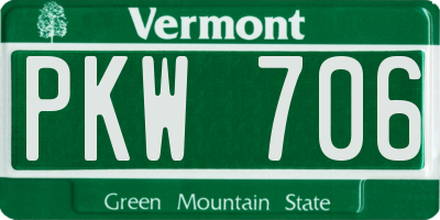 VT license plate PKW706