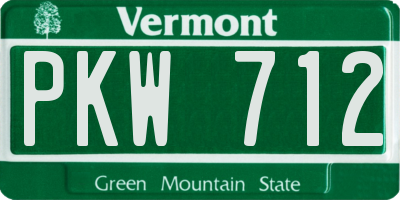 VT license plate PKW712