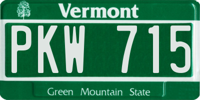 VT license plate PKW715