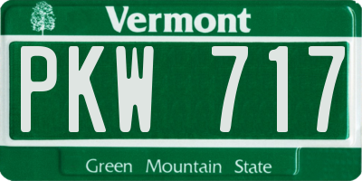 VT license plate PKW717