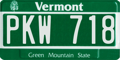 VT license plate PKW718