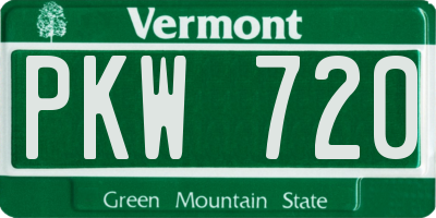 VT license plate PKW720