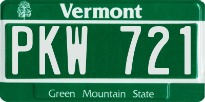 VT license plate PKW721