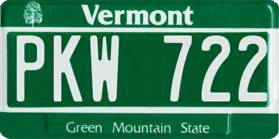 VT license plate PKW722