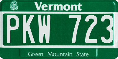 VT license plate PKW723