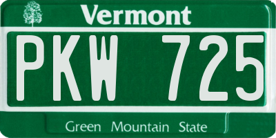 VT license plate PKW725
