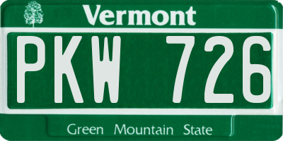 VT license plate PKW726