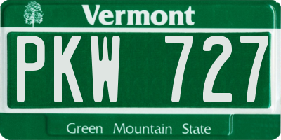 VT license plate PKW727